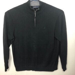 Nautica men’s black knit‎ sweater Half zip XL